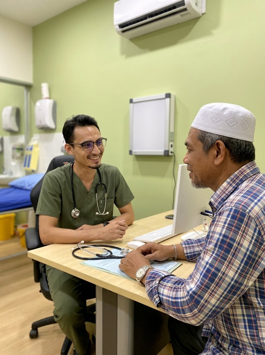 Doktor Klinik Hejaz memberi konsultasi kepada pesakit warga emas