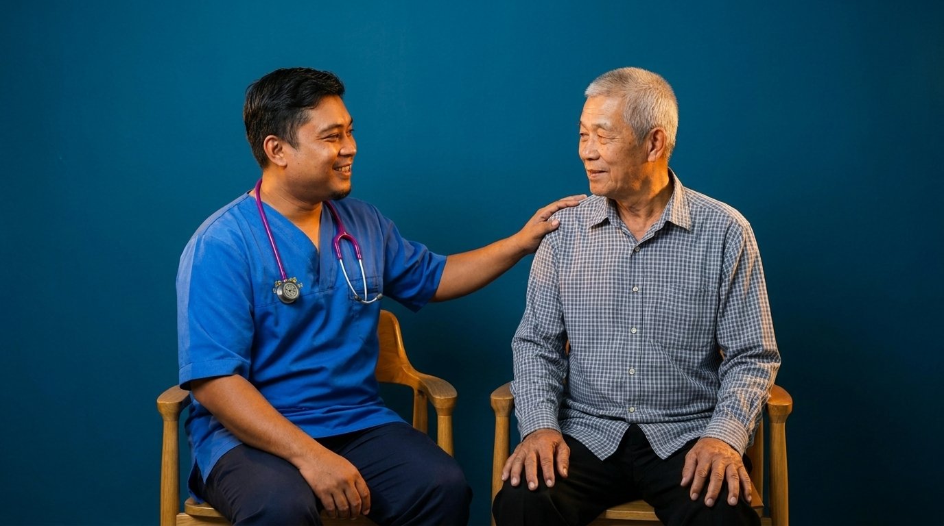 Doktor Klinik Hejaz merawat pesakit warga emas